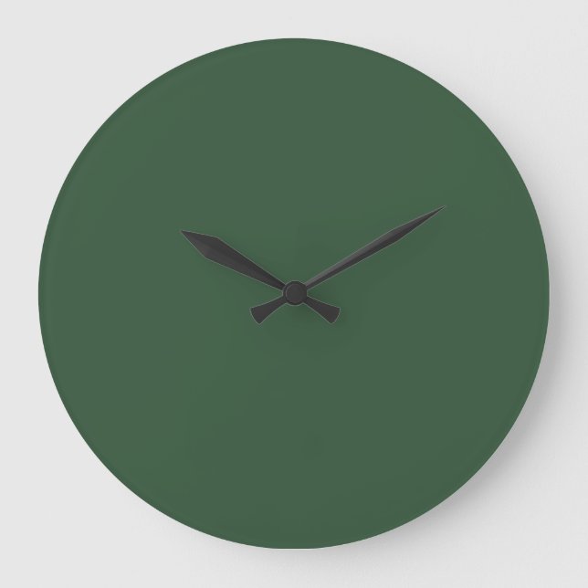 Grande Horloge Ronde Couleur solide vert émeraude foncé (Recto)