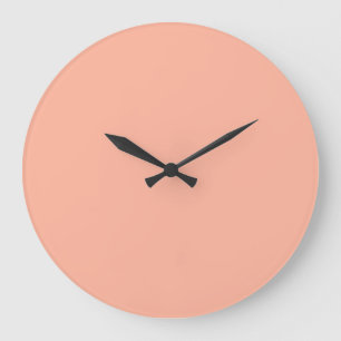 Grande Horloge Ronde Couleur Uni Corail pêche