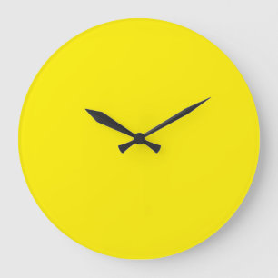Grande Horloge Ronde Couleur uni jaune canari