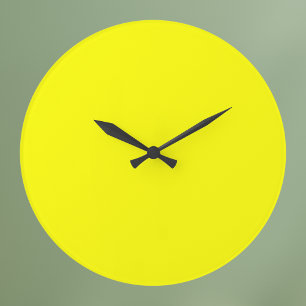Grande Horloge Ronde Couleur uni jaune néon
