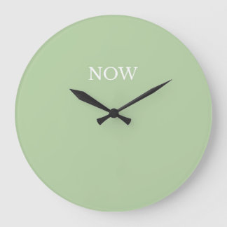 Grande Horloge Ronde Couleur vert pistache clair pastel MAINTENANT Plei
