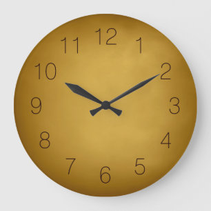 Grande Horloge Ronde Couleurs chaudes de la Terre Or Jaune Ocre Rouge B