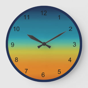 Grande Horloge Ronde Couleurs de coucher de soleil du Sud-Ouest