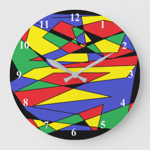 Grande Horloge Ronde Couleurs de danse Abstraites