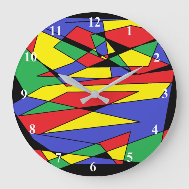 Grande Horloge Ronde Couleurs de danse Abstraites (Recto)