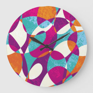 Grande Horloge Ronde Couleurs diverses, collection motif vintage.