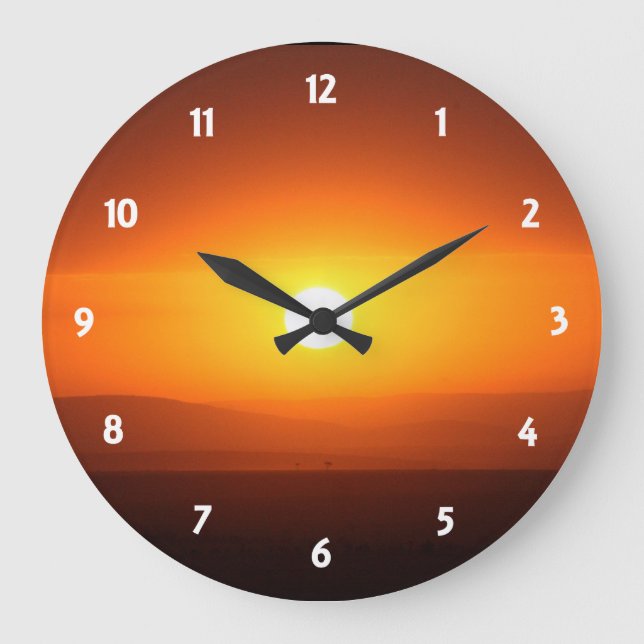 Grande Horloge Ronde couleurs du coucher de soleil (Recto)