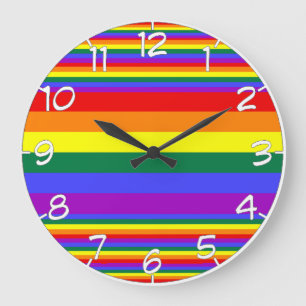 Grande Horloge Ronde Couleurs LGBT Pride