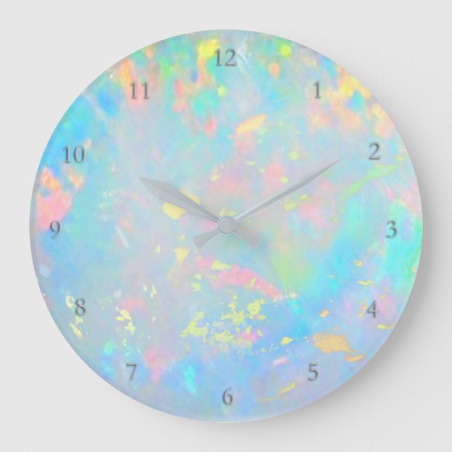 Grande Horloge Ronde couleurs pastel texture opale (Recto)