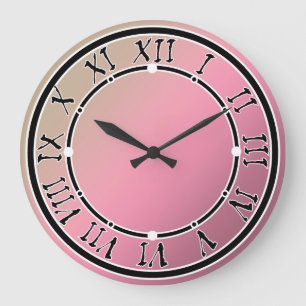 Grande Horloge Ronde Couleurs vives rose beige rose pâle