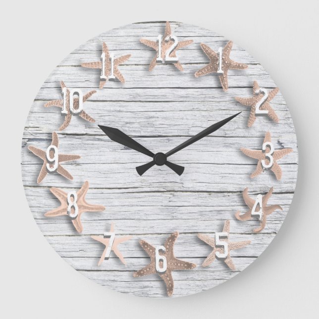 Grande Horloge Ronde Counting Starfish Faux Driftwood (Recto)