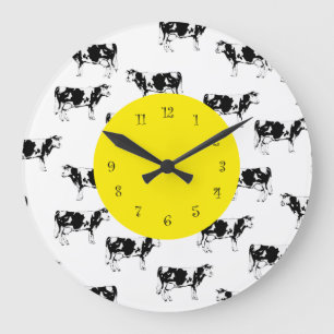 Grande Horloge Ronde Country Cow Kitchen Wall Clocks