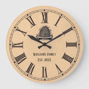 Grande Horloge Ronde Coup d'oeil vintage chiffre romain Rucher Nom de