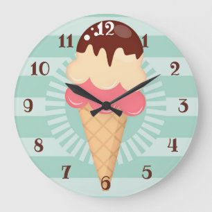 Grande Horloge Ronde Coupe chocolate Vanilla Mint Green
