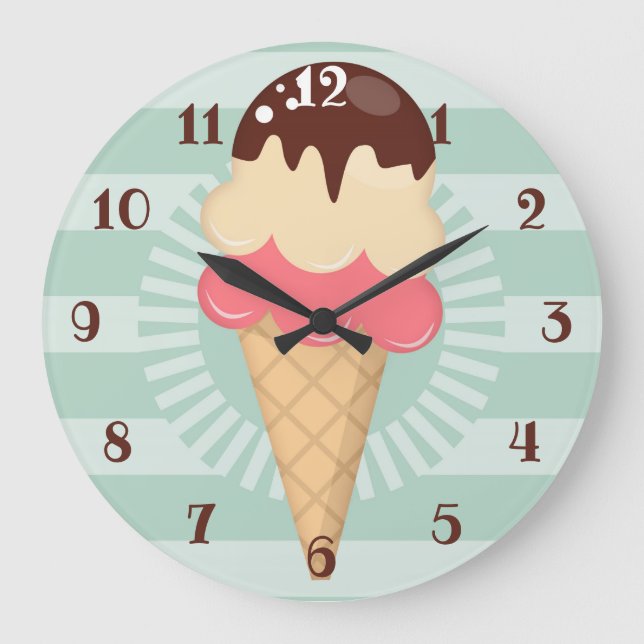 Grande Horloge Ronde Coupe chocolate Vanilla Mint Green (Recto)