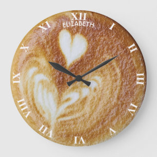 Grande Horloge Ronde Coupe de Coffee Cappuccino