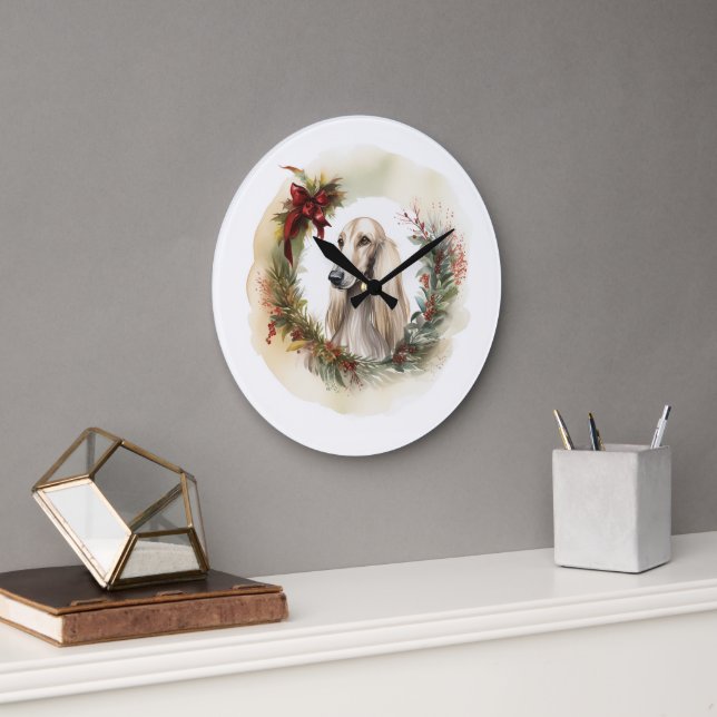 Grande Horloge Ronde Coupe de la fête de la couronne de Noël afghane (Bureau)