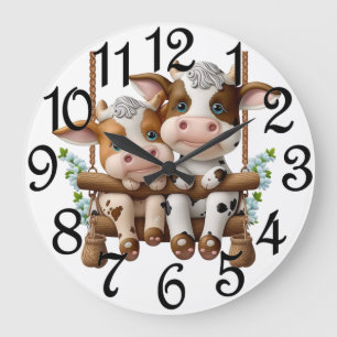 Grande Horloge Ronde Couple de vache