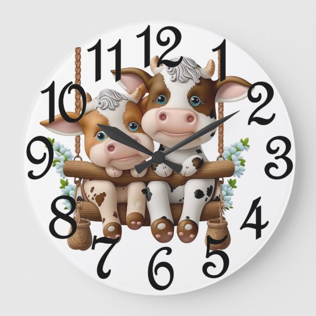Grande Horloge Ronde Couple de vaches (Recto)