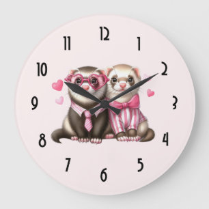 Grande Horloge Ronde Couple mignon en amour