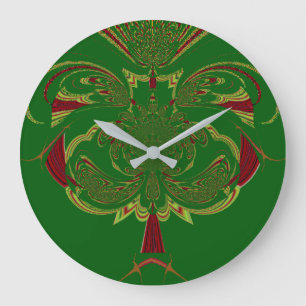 Grande Horloge Ronde Couronne verte