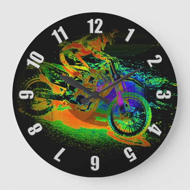 Grande Horloge Ronde Course à la fin ! - Motocross Racer (Recto)