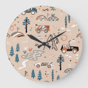Grande Horloge Ronde Course hors route, vintage sans couture.
