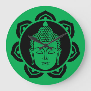 Grande Horloge Ronde Coussin de méditation de la tête de bouddha