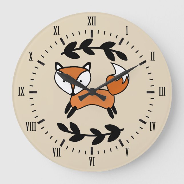 Grande Horloge Ronde Couteau Fox & Black Laurels (Recto)