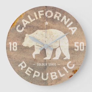 Grande Horloge Ronde Couverture ronde de la République de Californie Vi