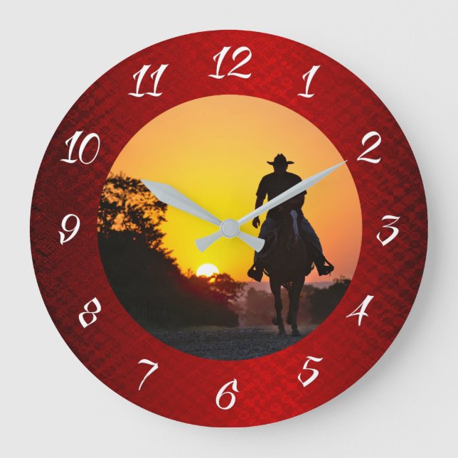 GRANDE HORLOGE RONDE COW-BOY AT SUNSET (Recto)