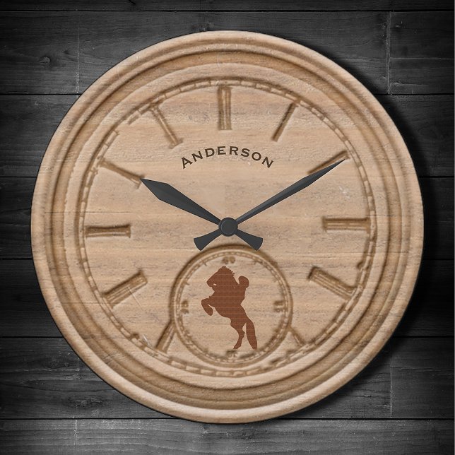 Grande Horloge Ronde Cow-boy de Rustic Western (Créateur téléchargé)
