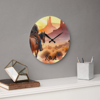 Grande Horloge Ronde Cowboy du désert