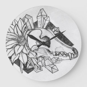 Grande Horloge Ronde Coyote de cristal