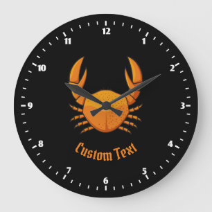 Grande Horloge Ronde Crabe orange
