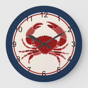 Grande Horloge Ronde Crabe rouge
