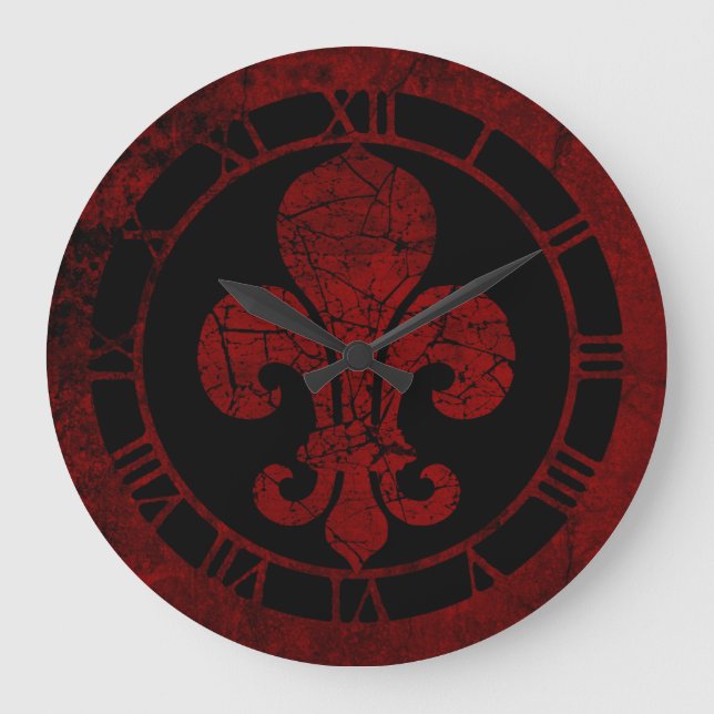 Grande Horloge Ronde Cracked red fleur de lis (Recto)