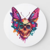 Crâne avec des ailes de papillon