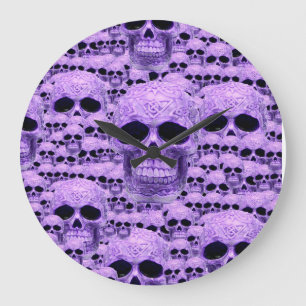 Grande Horloge Ronde Crâne céleste purplegothique