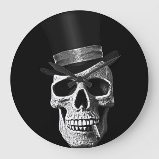 Grande Horloge Ronde Crâne de chapeau supérieur