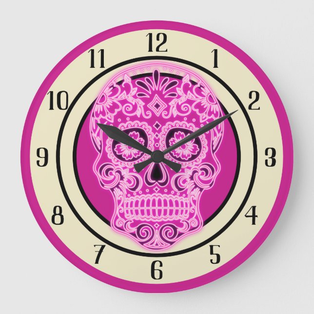 Grande Horloge Ronde Crâne décoratif (Recto)