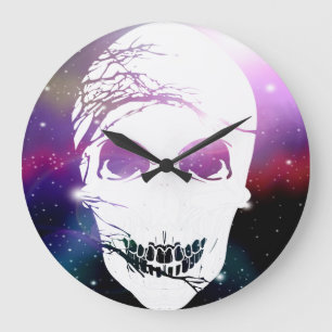 Grande Horloge Ronde Crâne d'Halloween #5