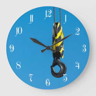 Grande Horloge Ronde Crane hook with yellow and black stripes hang