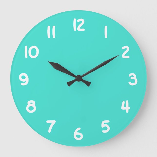 Grande Horloge Ronde Create Your Own Turquoise and White Numbers (Recto)