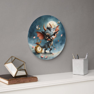 Grande Horloge Ronde Créature au Clair de Lune Caelum Tickwing