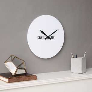 Grande Horloge Ronde Créer Votre Texte Super Mur Art Acrylique Noir