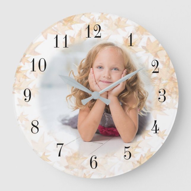 Grande Horloge Ronde Créez facilement votre image Zazzle (Recto)