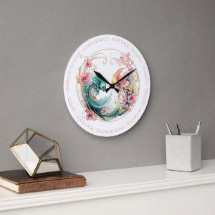 Grande Horloge Ronde Créez Votre Propre Beau Poissons
