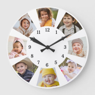 Grande Horloge Ronde Créez Votre Propre Cadre de Collage Photo de Famil