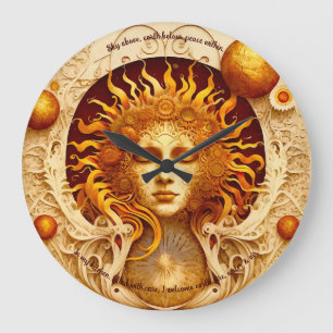 Grande Horloge Ronde Créez votre propre déesse Steampunk Sun